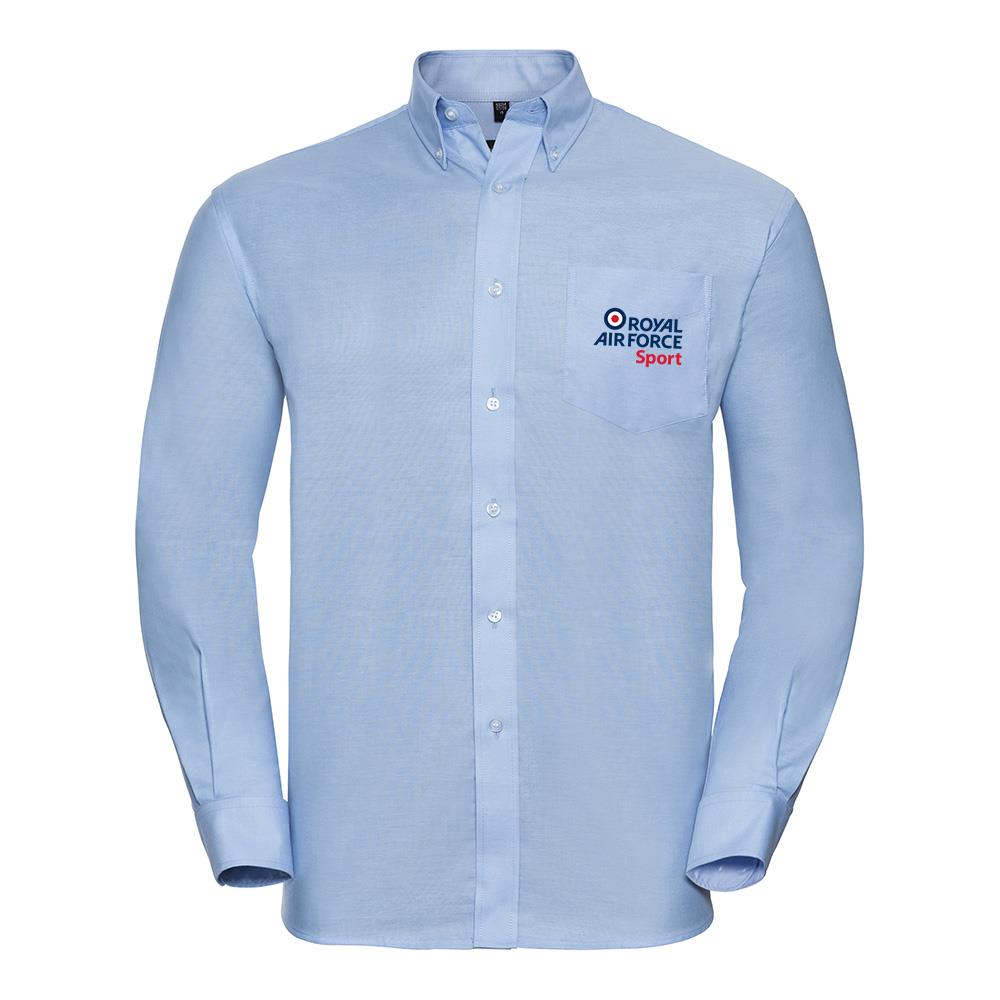 RAF Athletics Long Sleeve Oxford Shirt Oxford Blue