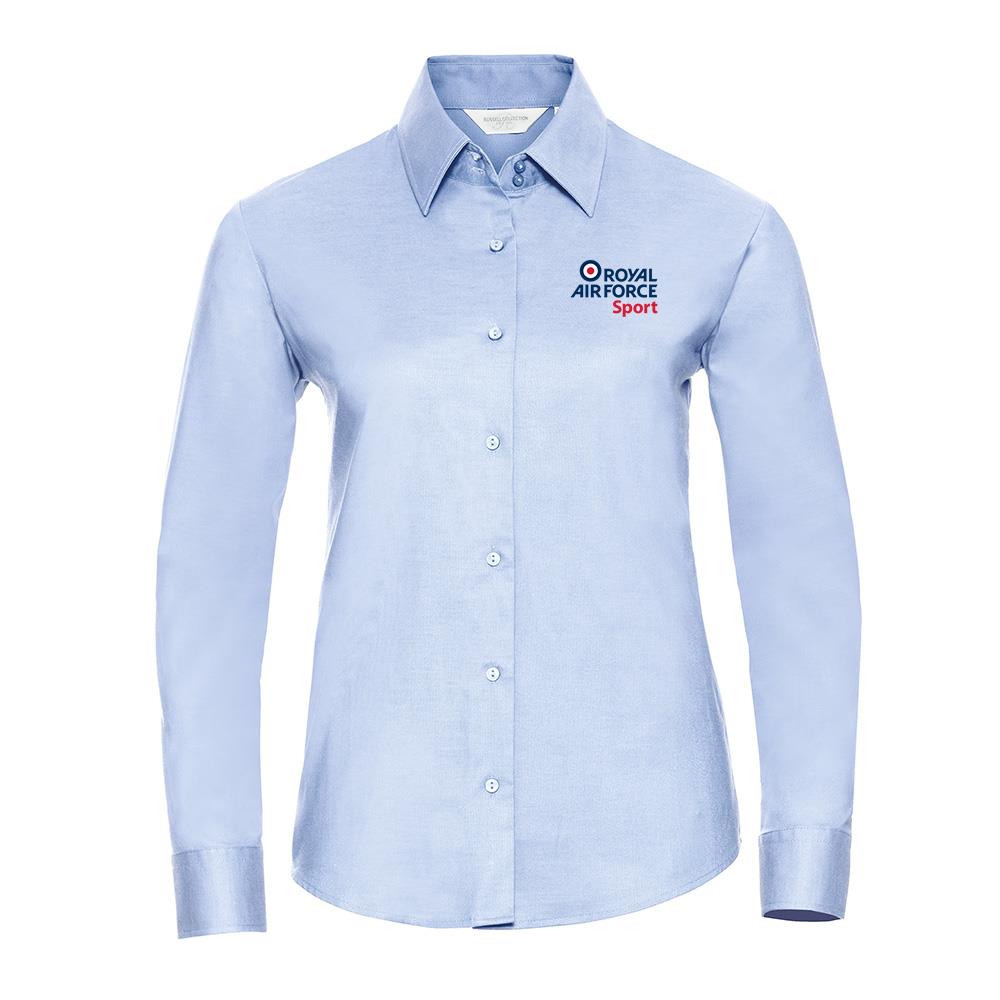 RAF Athletics Ladies Long Sleeve Oxford Shirt Oxford Blue